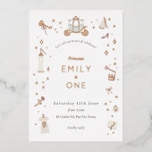 おとぎ話キャリッジプリンセスパーティーフォイル招待状 箔招待状 (正面)