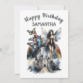 おとぎ話コラージュ誕生日カード 招待状 (正面)