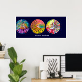 おとぎ話コロッサール、黄色のピンクの青の赤 ポスター (ホームオフィス)