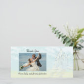 おとぎ話サンドキャッスルビーチ結婚式サンキュー サンキューカード (スタンド正面)