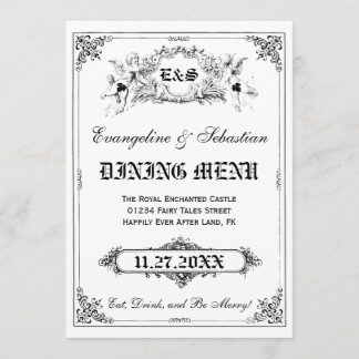 おとぎ話ストーリーブック結婚のメニューカード メニュー