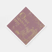 おとぎ話テーマ城のキャリッジ金ゴールドオン赤面 スタンダードランチョンナプキン (角)