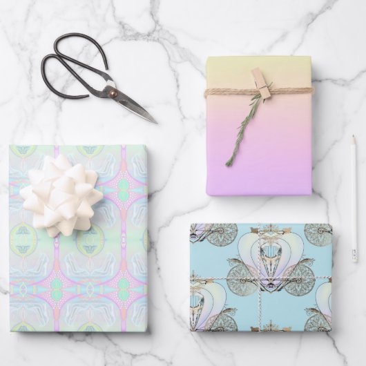 おとぎ話トリオラッピング紙シート ラッピングペーパーシート (正面)