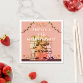 おとぎ話ドアフラワースケッチガールバースデーパーティー スタンダードカクテルナプキン (インサイチュ)