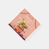 おとぎ話ドアフラワースケッチガールバースデーパーティー スタンダードカクテルナプキン (角)