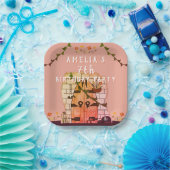 おとぎ話ドアフラワースケッチガールバースデーパーティー ペーパープレート (パーティー)