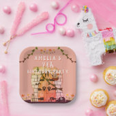 おとぎ話ドアフラワースケッチガールバースデーパーティー ペーパープレート (パーティー)