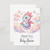 おとぎ話ドラゴンベビーシャワー サンキューカード (正面/裏面)