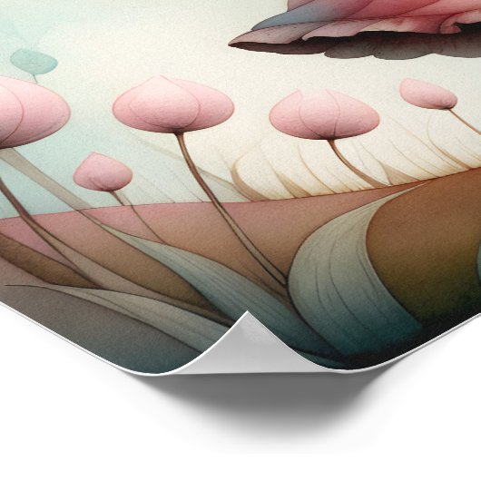 おとぎ話バニーガールプリントかわいいキッズポスター ポスター (角)