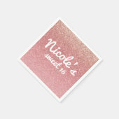 おとぎ話ピンクグリッタースウィート16誕生日パーティー スタンダードカクテルナプキン (角)