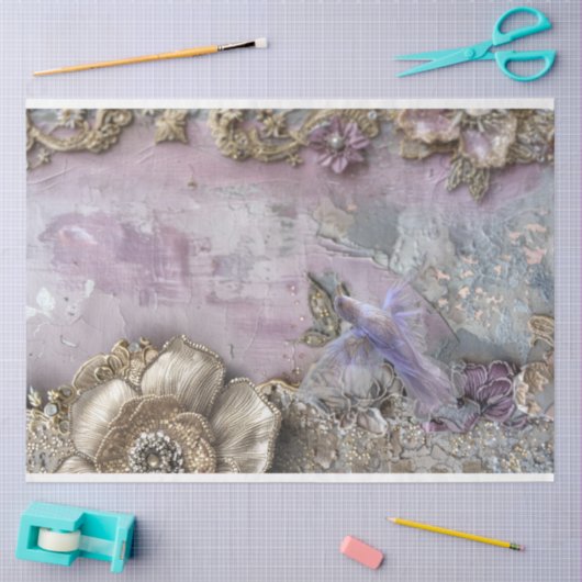 おとぎ話ファンタジア威厳のあるバードラベンダーブルー 薄葉紙 (クラフト)