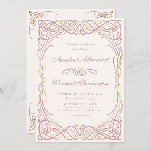 おとぎ話ファンタジーストーリ結婚ブック 招待状 (正面/裏面)