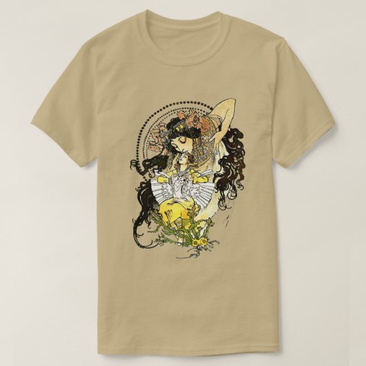 おとぎ話ファンタジー女性アールヌーボームカTシャツ Tシャツ (デザイン正面)