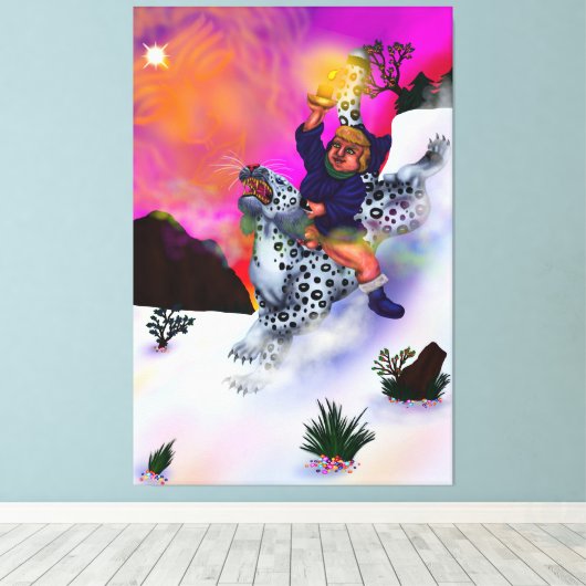 おとぎ話ファンタジー希望の光の冬の夢アート キャンバスプリント (インサイチュ (ウッドフロア))