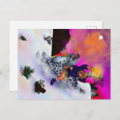 おとぎ話ファンタジー希望の光の冬の夢アート シーズンポストカード (正面/裏面)