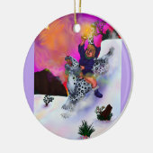 おとぎ話ファンタジー希望の光の冬の夢アート セラミックオーナメント (左)