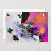 おとぎ話ファンタジー希望の光の冬の夢アート 招待状 (正面/裏面)