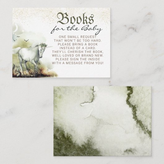 おとぎ話ファンタジー赤ちゃんシャワー本リクエスト エンクロージャーカード (正面/裏面)