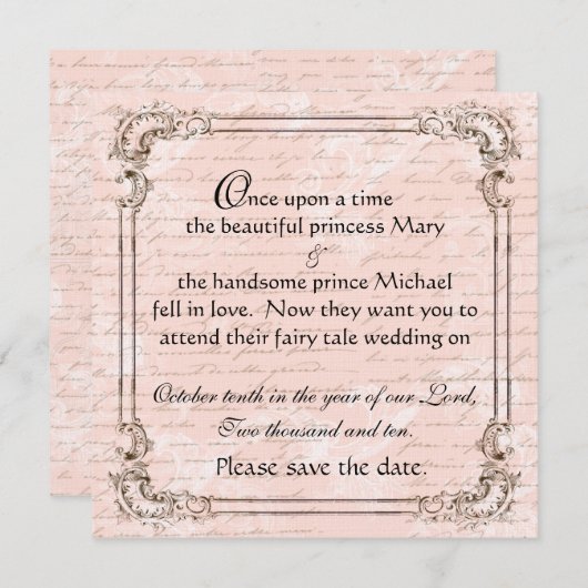 おとぎ話フランスのの台本が日付を救う セーブザデート (正面/裏面)