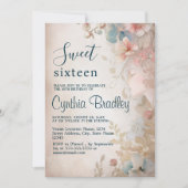 おとぎ話フローラSweet sixteen誕生日パーティー 招待状 (正面)