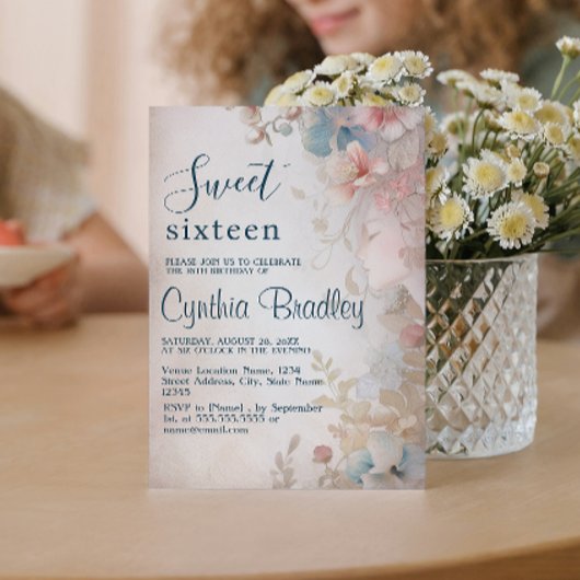 おとぎ話フローラSweet sixteen誕生日パーティー 招待状