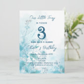 おとぎ話ブルーフラワーキッズバースデーパーティー 招待状 (スタンド正面)