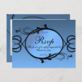 おとぎ話ブルーメニューRSVP インビテーションポストカード (正面/裏面)