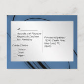 おとぎ話ブルーメニューRSVP インビテーションポストカード (裏面)