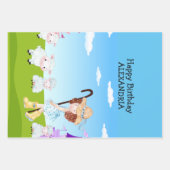 おとぎ話プッシーキャットファブロンドンクイーンビジットおもしろい ラッピングペーパーシート (正面2)