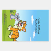 おとぎ話プッシーキャットファブロンドンクイーンビジットおもしろい ラッピングペーパーシート (正面)