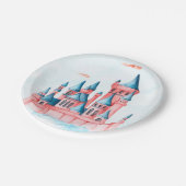 おとぎ話プリンセスキャッスルバースデーパーティー ペーパープレート (アングル)