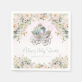 おとぎ話プリンセスキャリッジウォーターカラーフローラ スタンダードカクテルナプキン (正面)