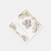おとぎ話プリンセスキャリッジウォーターカラーフローラ スタンダードカクテルナプキン (角)
