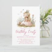 おとぎ話プリンセスピンク誕生日パーティー 招待状 (スタンド正面)