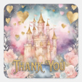 おとぎ話プリンセスベイビーシャワーありがとう スクエアシール (正面)