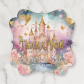 おとぎ話プリンセスベイビーシャワーありがとう フェイバータグ (正面)