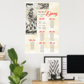 おとぎ話プリンセス座席表(上表) ポスター (ホームオフィス)