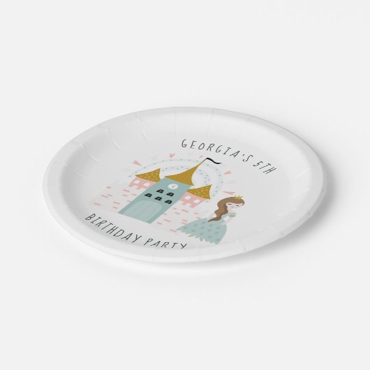 おとぎ話プリンセス誕生日パーティー紙プレート ペーパープレート (アングル)