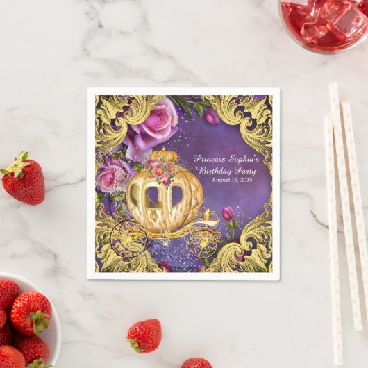 おとぎ話プリンセス誕生日パーティー スタンダードカクテルナプキン (インサイチュ)