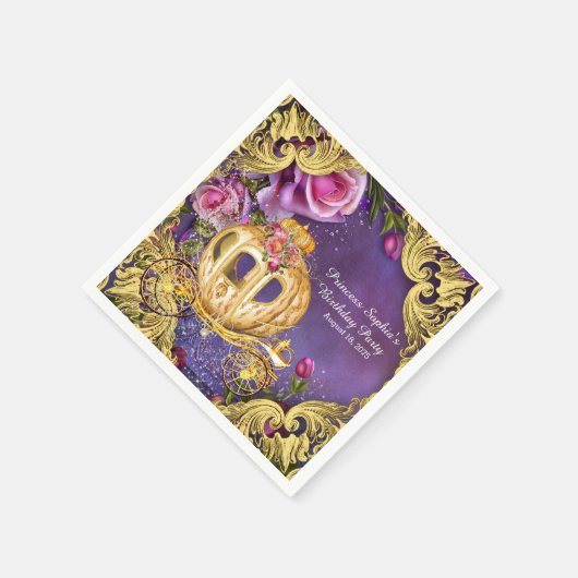 おとぎ話プリンセス誕生日パーティー スタンダードカクテルナプキン (角)