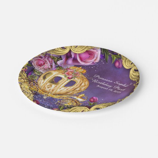 おとぎ話プリンセス誕生日パーティー ペーパープレート (アングル)