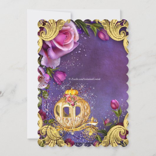 おとぎ話プリンセス誕生日パーティー 招待状 (裏面)