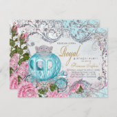 おとぎ話プリンセス誕生日パーティー 招待状 (正面/裏面)