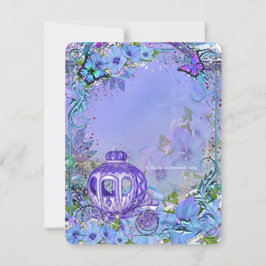 おとぎ話プリンセス誕生日パーティー 招待状 (裏面)