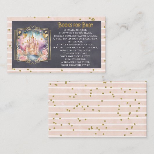 おとぎ話プリンセス赤ちゃんシャワーベビー本 エンクロージャーカード (正面/裏面)