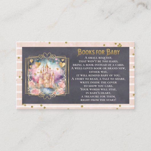 おとぎ話プリンセス赤ちゃんシャワーベビー本 エンクロージャーカード (正面)