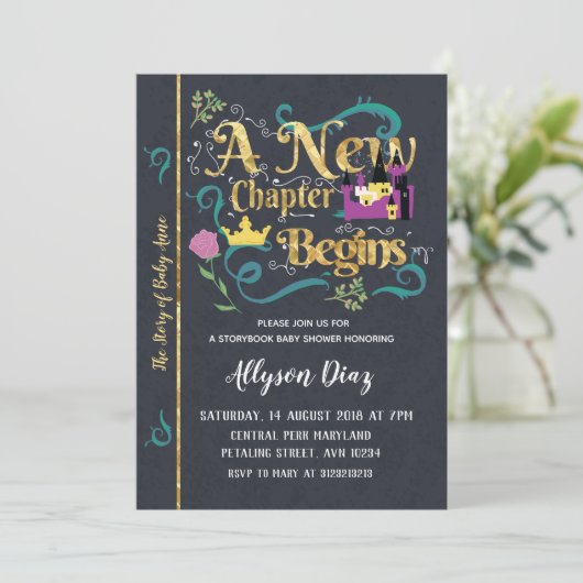 おとぎ話ベイビーシャワー招待状 招待状 (スタンド正面)