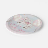 おとぎ話ベビーポニーピンクバルーン星シャワー ペーパープレート (アングル)