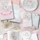 おとぎ話ベビーポニーピンクバルーン星シャワー ラウンドシール