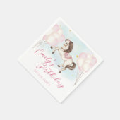 おとぎ話ベビーポニーピンクバルーン星誕生日 スタンダードカクテルナプキン (角)